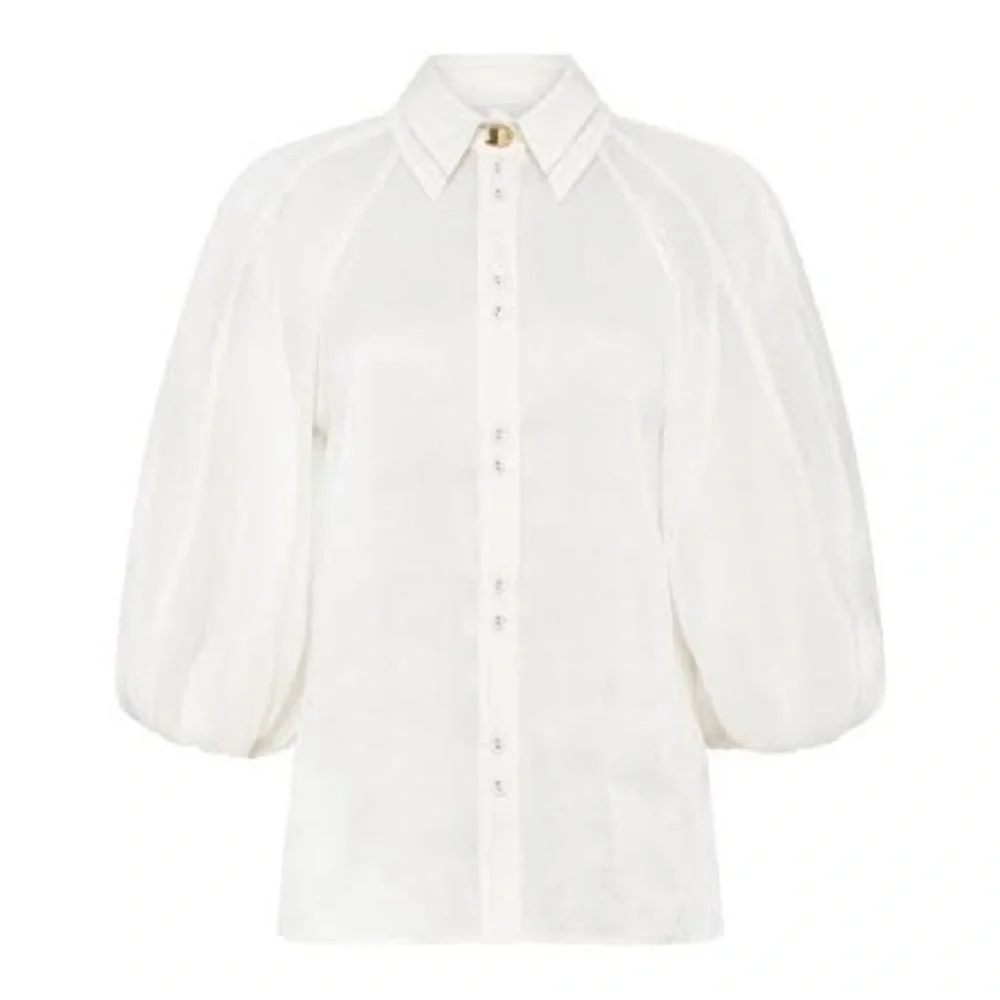 ๐ SOLD ๐ AJE Palms Puff Sleeve Blouse Ivory โข RRP $295 โข BNWoT Never Worn - Picture 5 of 8